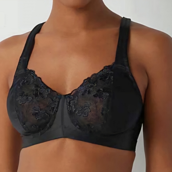 Breezies Lace Eclipse Underwire Support Bra Black Size 36DD A203576 - Picture 1 of 10